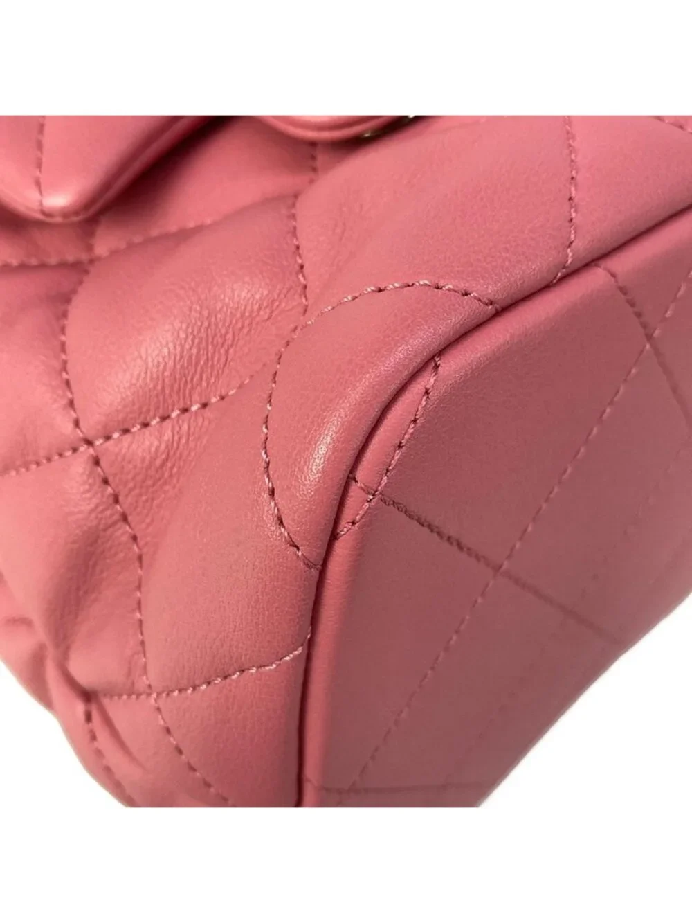 Chanel Backpack Quilted Pink Drawstring Chain Shoulder Gold